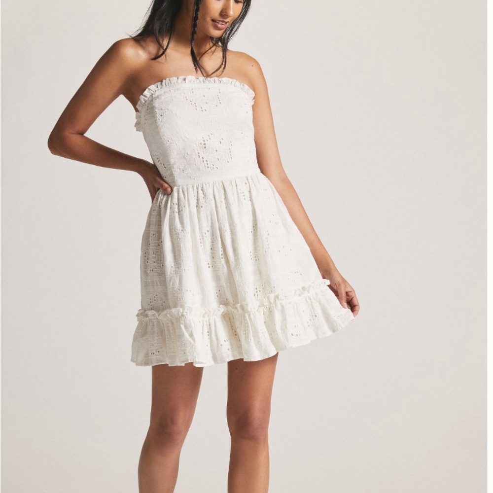 Anthropologie Ruffle Tube Mini Dress